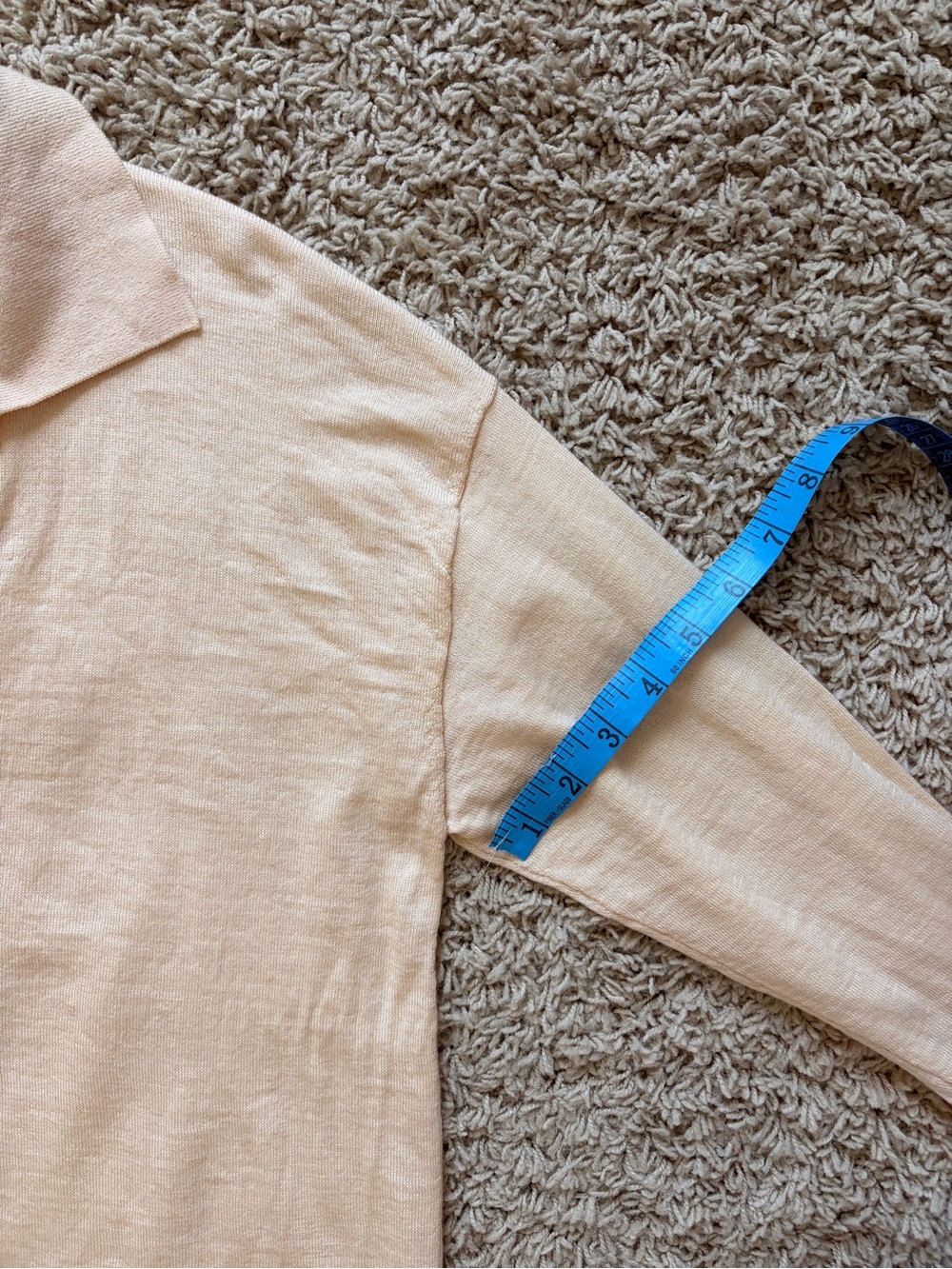 Banana Republic 100% Merino Wool Polo Sweater Collared V-Neck Cream L - Picture 11 of 11